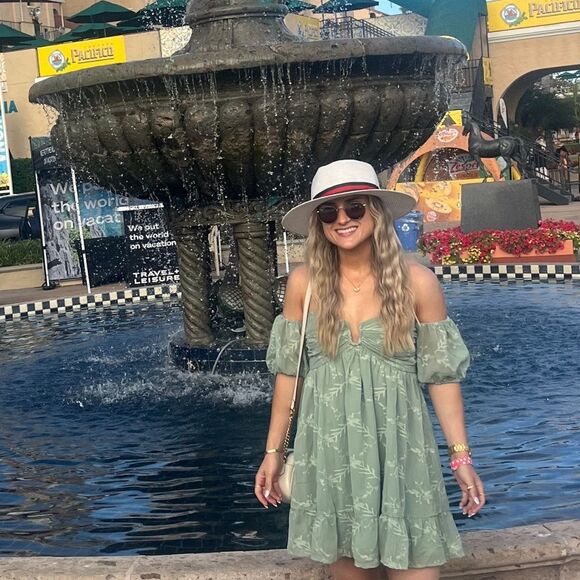 Lulus Cutest Icon Sage Green Embroidered Off-the-Shoulder Mini Dress - Picture 8 of 10